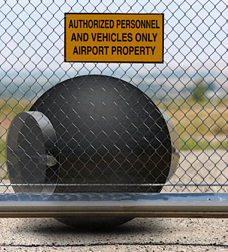 Groundbot bakom staket